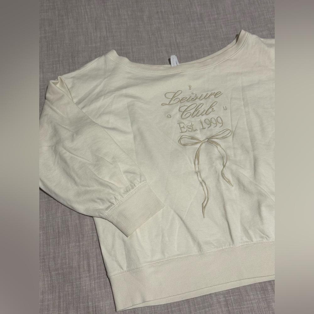 Free People Cream Off-the-Shoulder Sweater